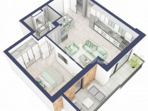 Comision 0-Apartament 2 camere 53 mp boxa la subsol lift Tur